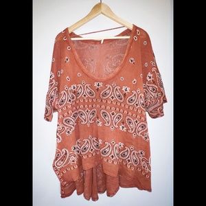 Free People Paisley Cotton Top